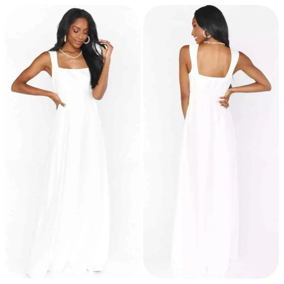 Show Me Your Mumu Women's Madi Gown Ivory Luxe Satin Size L